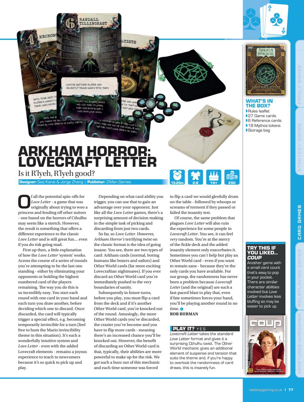 Tabletop Gaming Preview Pages