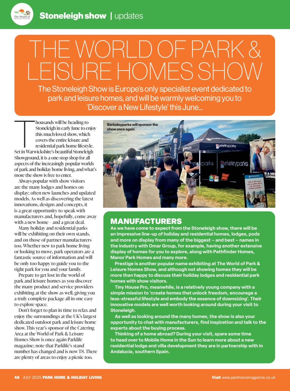 Park Home & Holiday Living Preview Pages