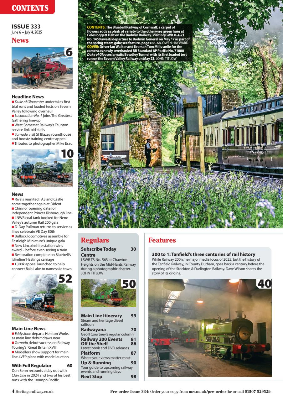 Heritage Railway Preview Pages
