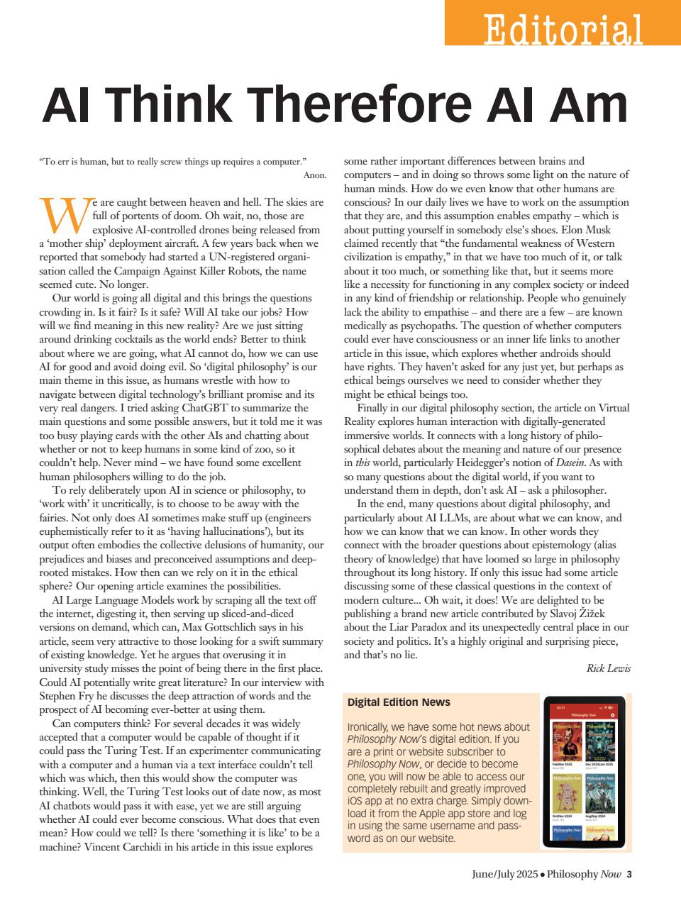 Philosophy Now Preview Pages