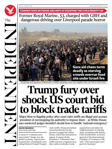 The Independent Daily Edition Newspaper issue Friday, 30 May 2025