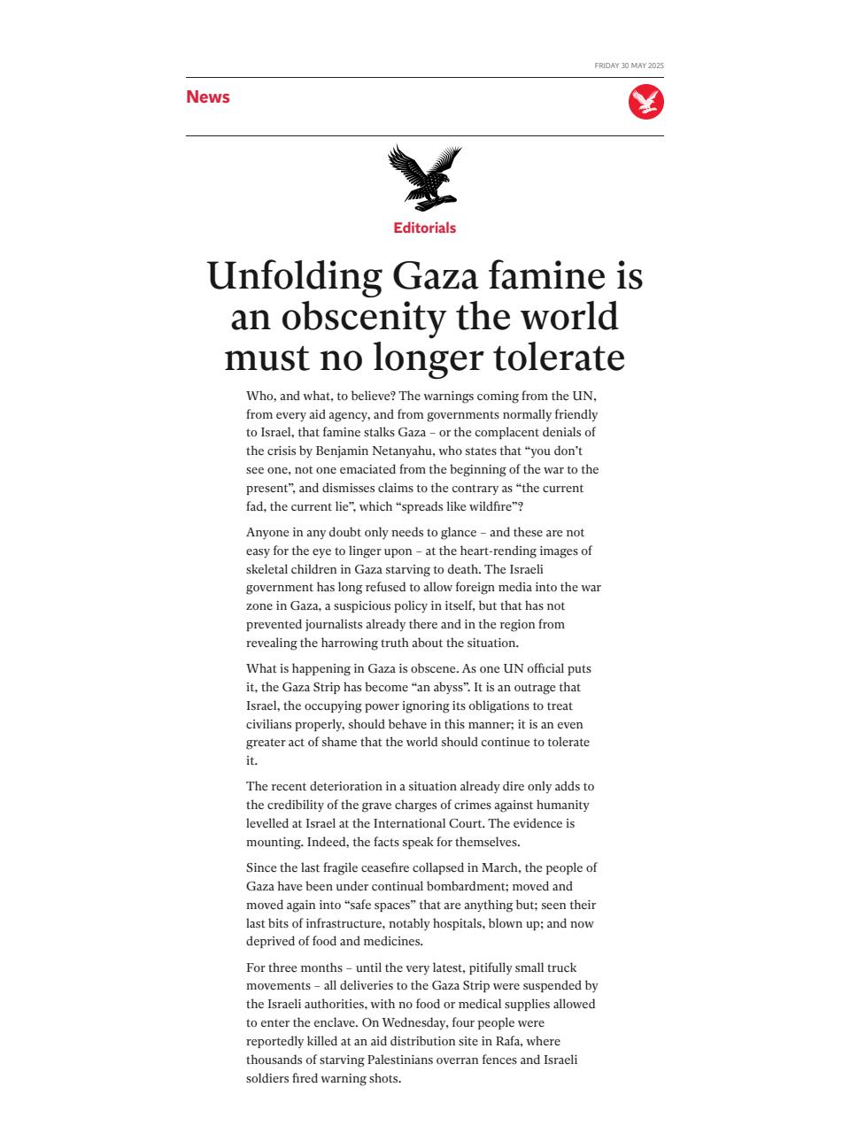 The Independent Daily Edition Newspaper Preview Pages