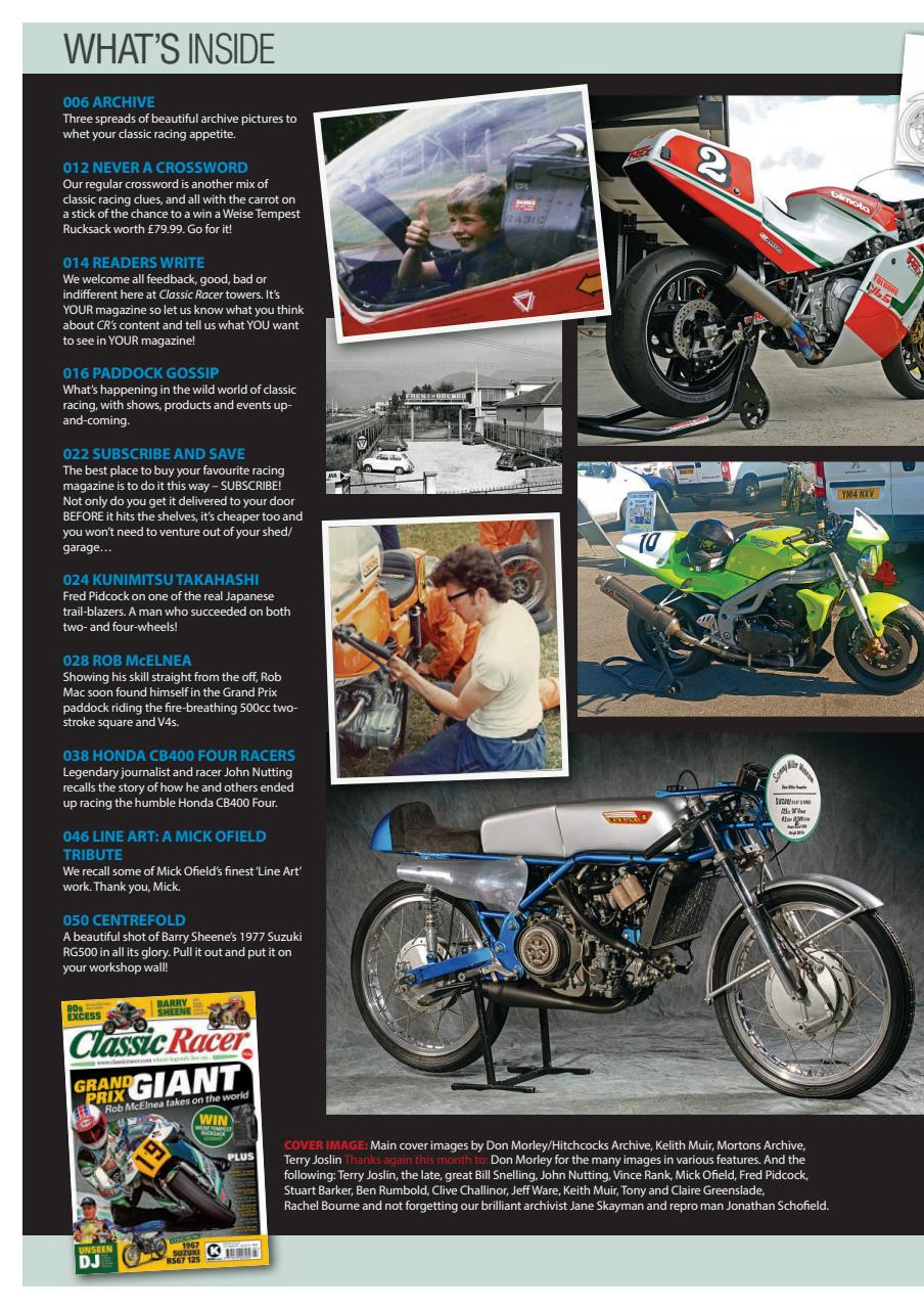 Classic Racer Preview Pages