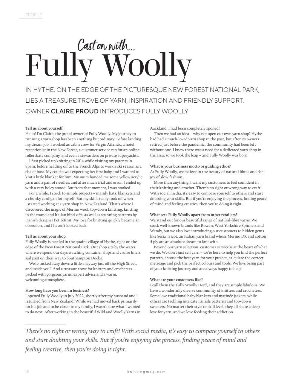 Knitting Preview Pages