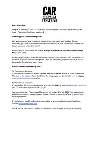 Car Mechanics Expert issue Important Notice