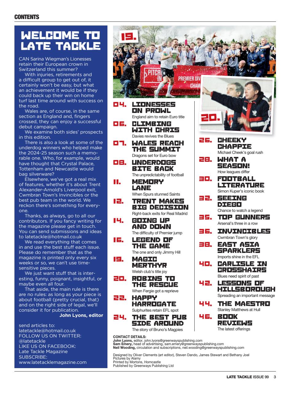 Late Tackle Football Magazine Preview Pages