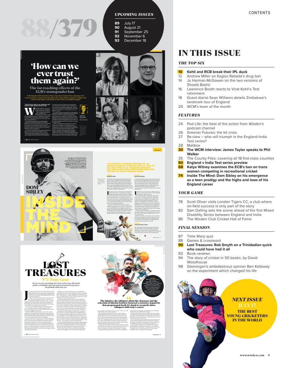 Wisden Cricket Monthly Preview Pages