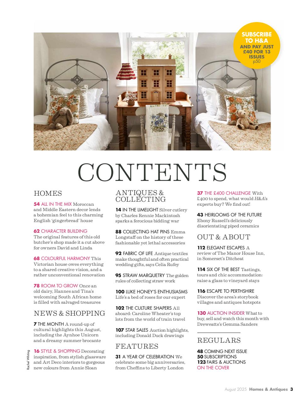 Homes & Antiques Magazine Preview Pages