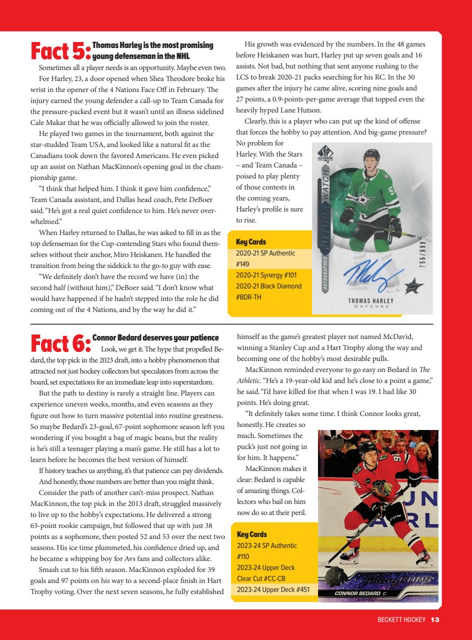 Beckett Hockey Magazine Preview Pages