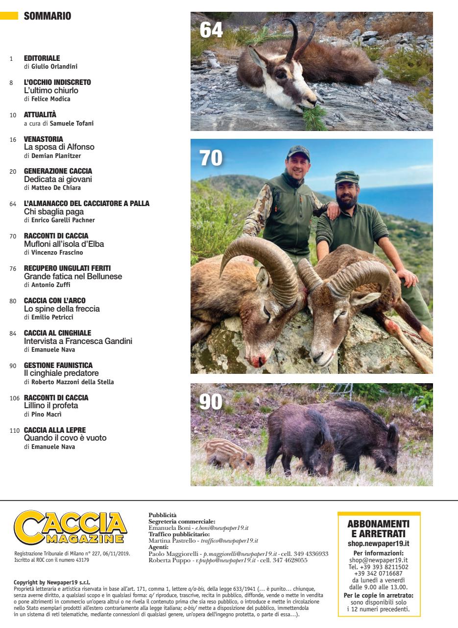 Caccia Magazine Preview Pages