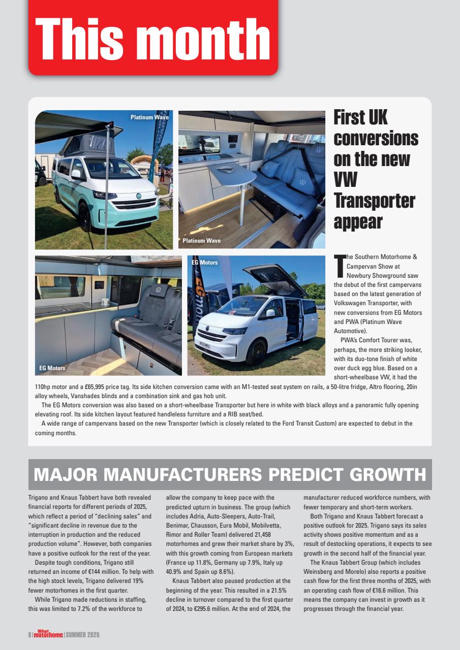 What Motorhome magazine Preview Pages