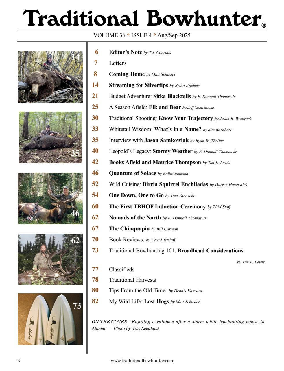 Traditional Bowhunter Magazine Preview Pages