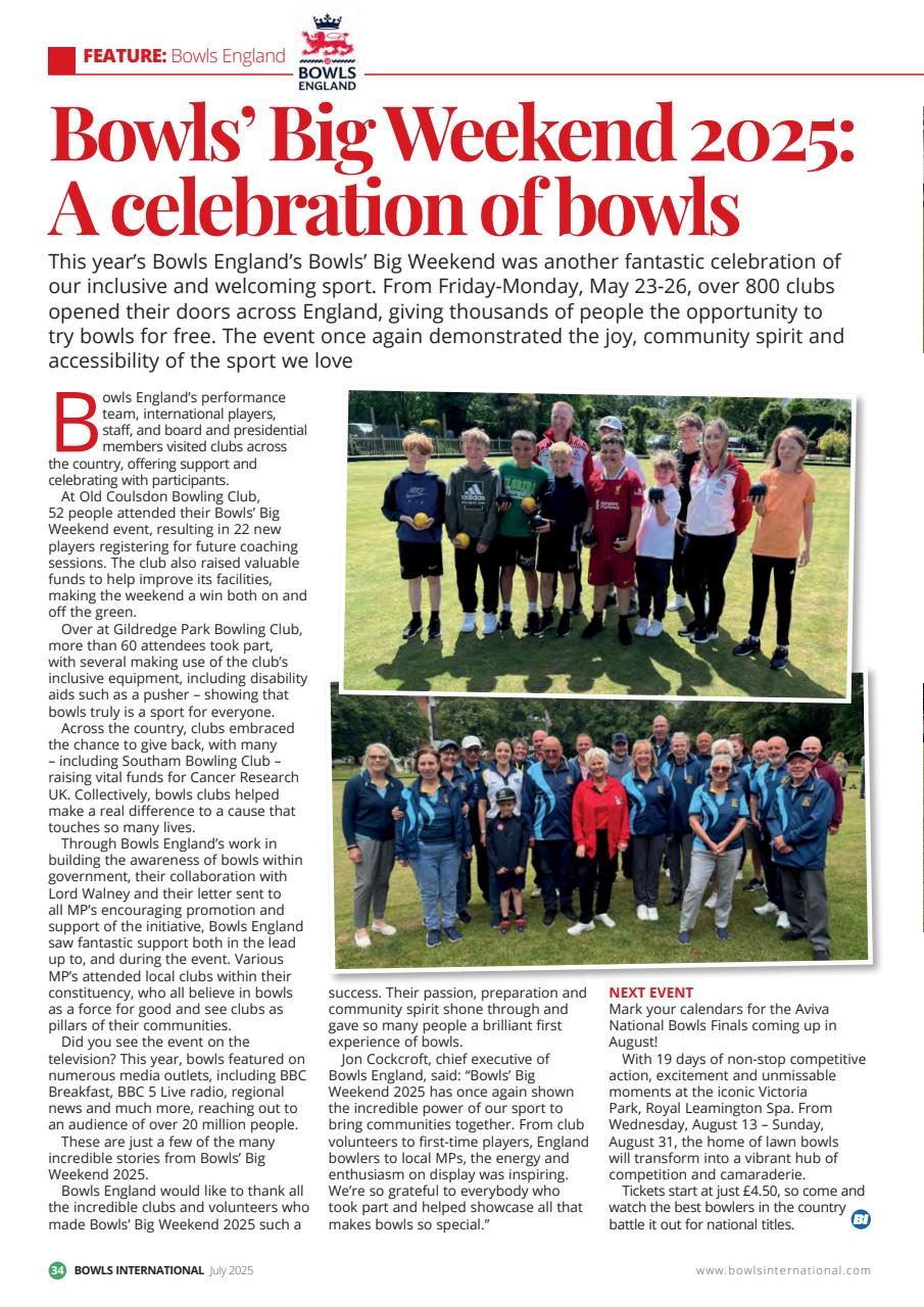 Bowls International Preview Pages