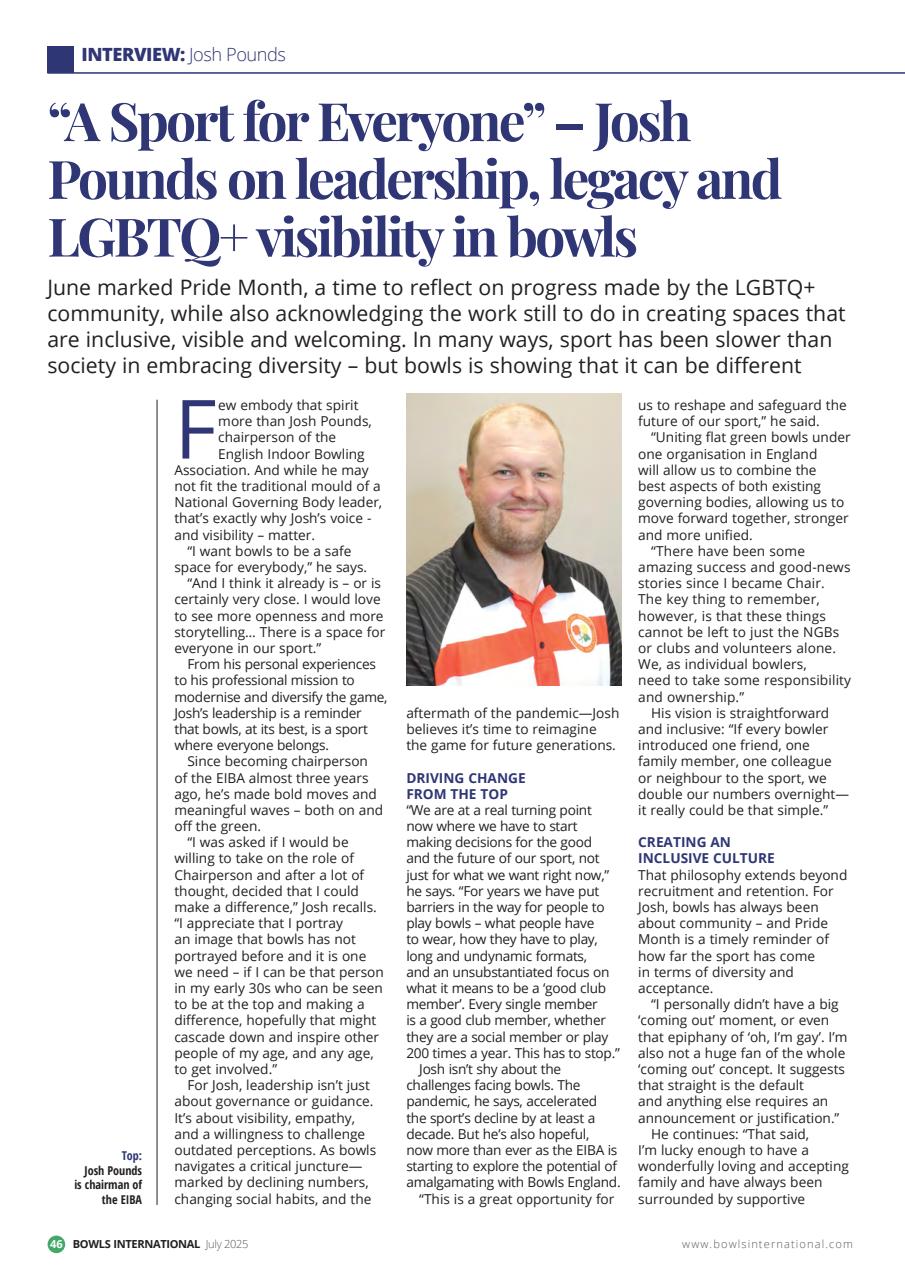 Bowls International Preview Pages