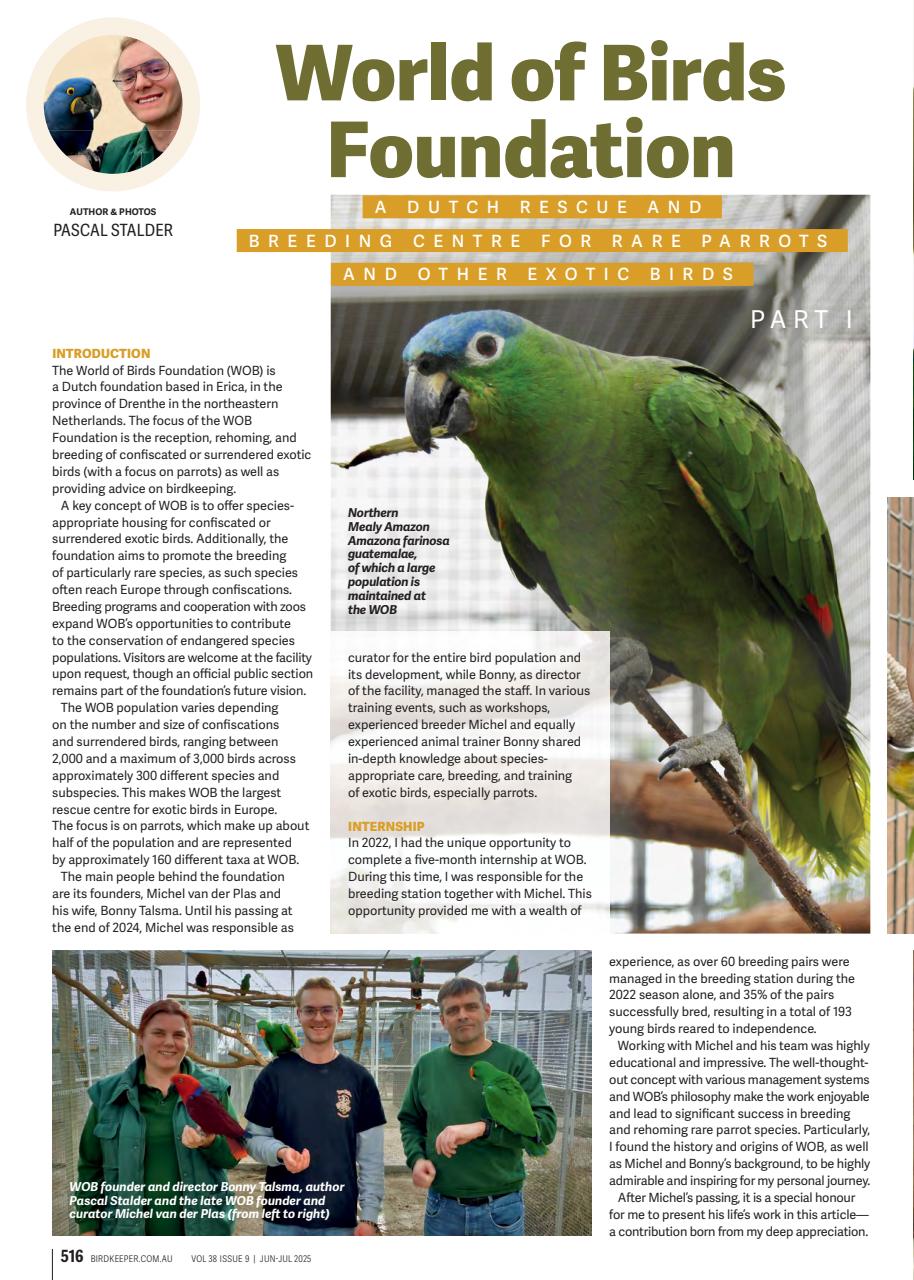 Australian Birdkeeper Magazine Preview Pages