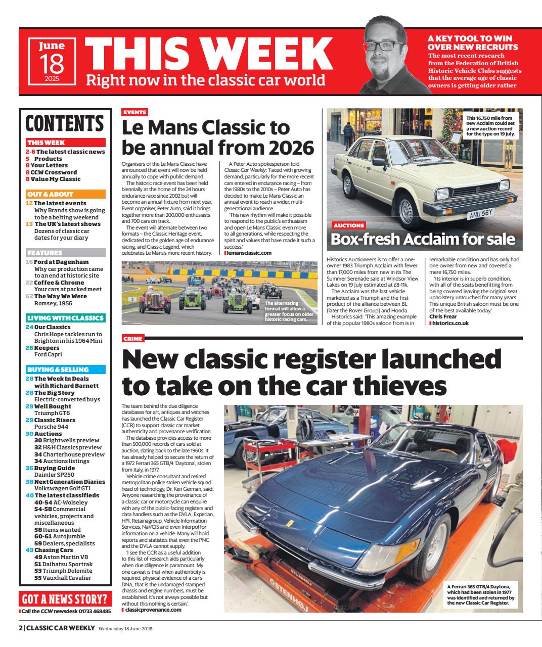 Classic Car Weekly Preview Pages