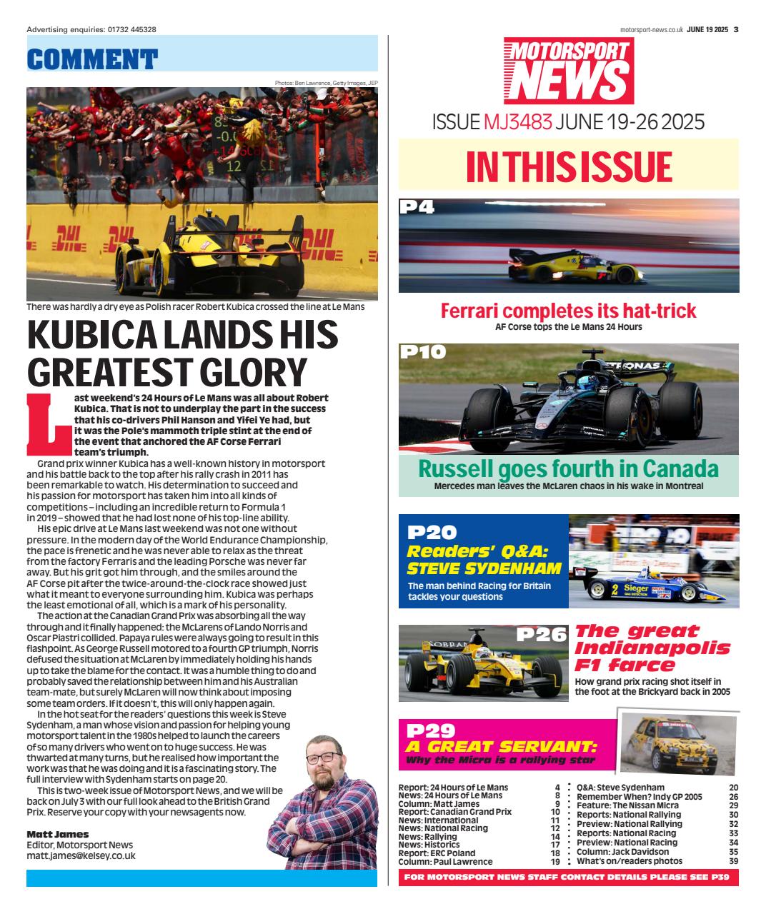 Motorsport News Preview Pages