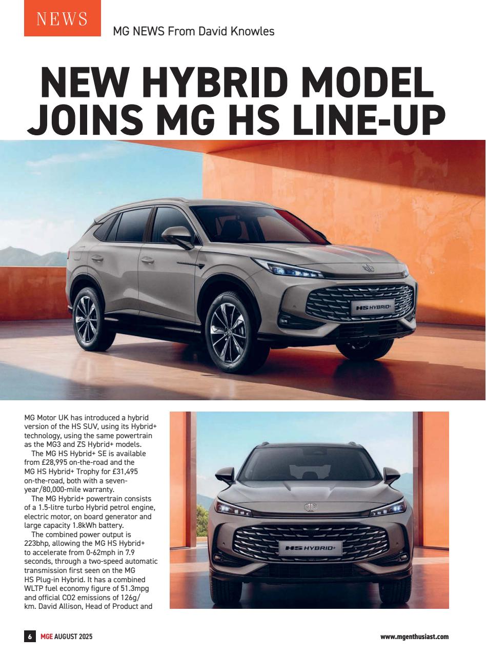 MG Enthusiast Preview Pages