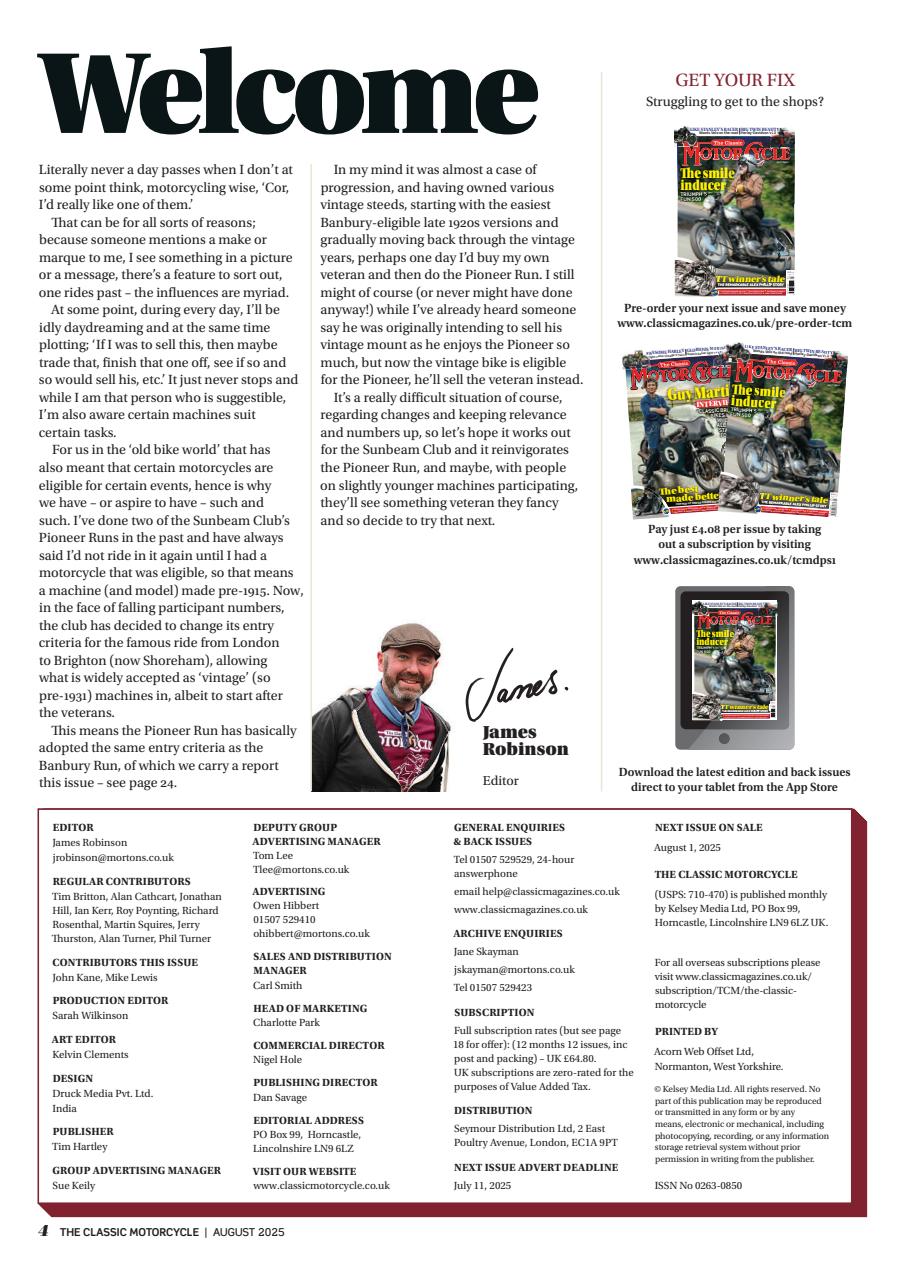 The Classic MotorCycle Preview Pages