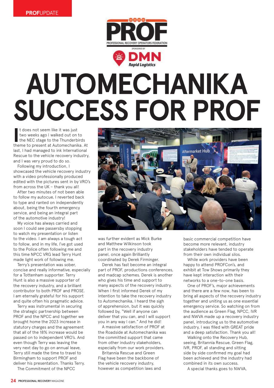 Professional Recovery Magazine Preview Pages