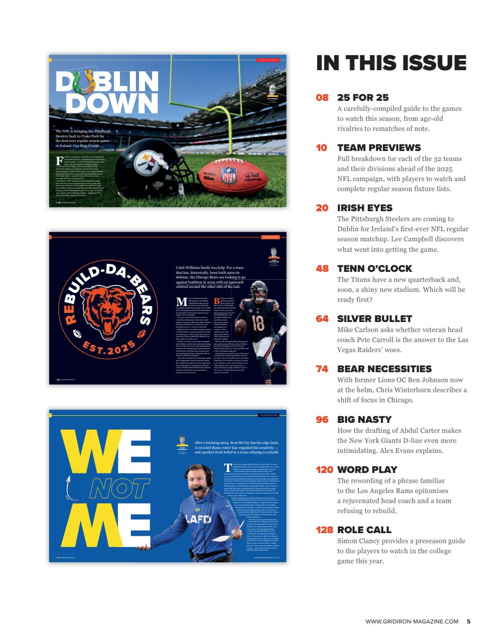 Gridiron Preview Pages