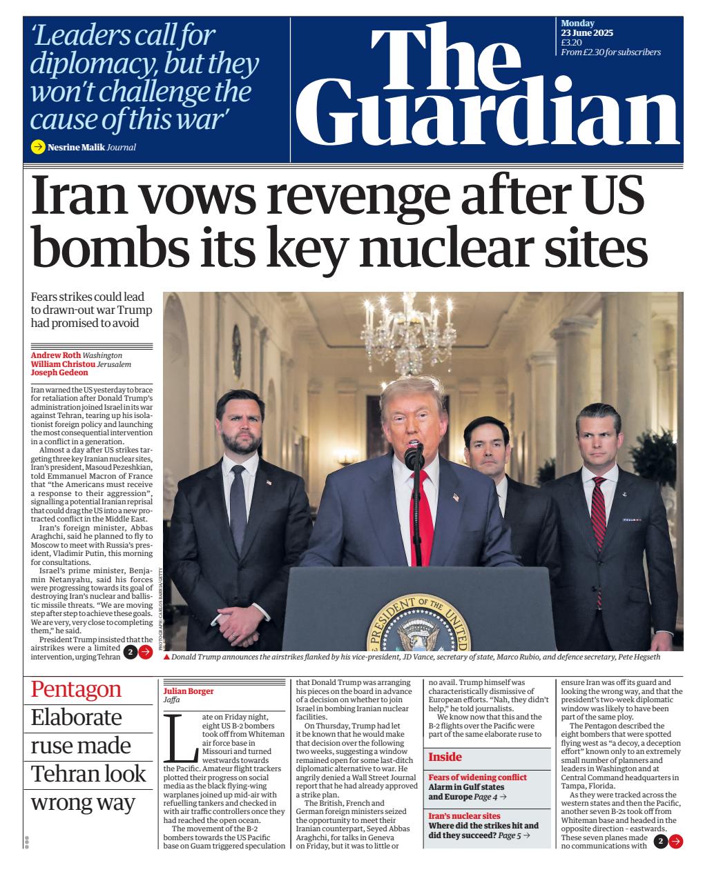 The Guardian Newspaper Preview Pages