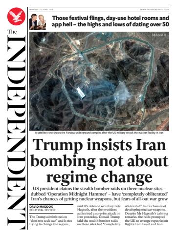 The Independent Daily Edition Newspaper issue Monday, 23 June 2025
