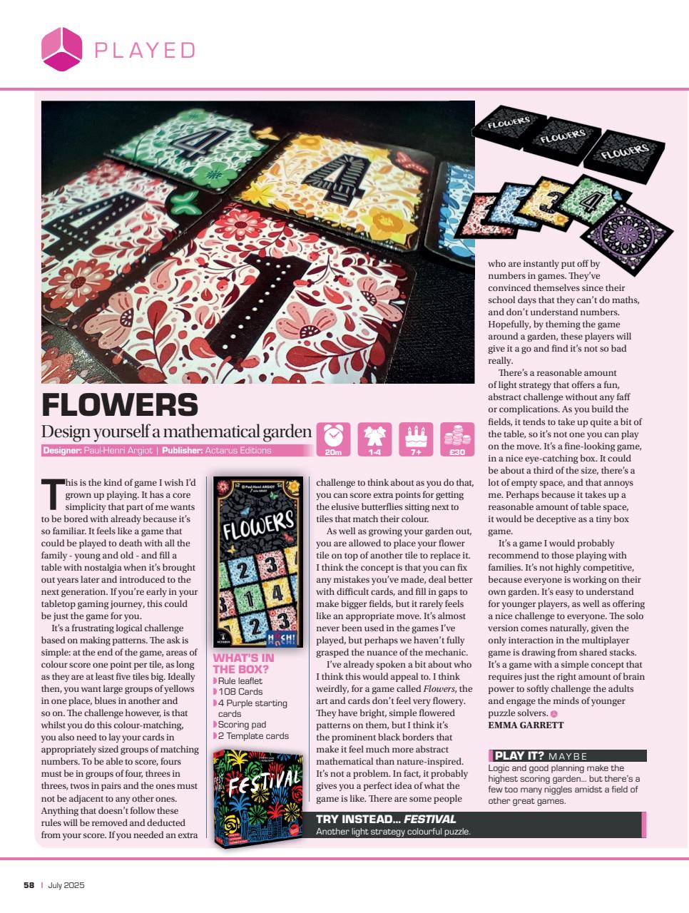 Tabletop Gaming Preview Pages