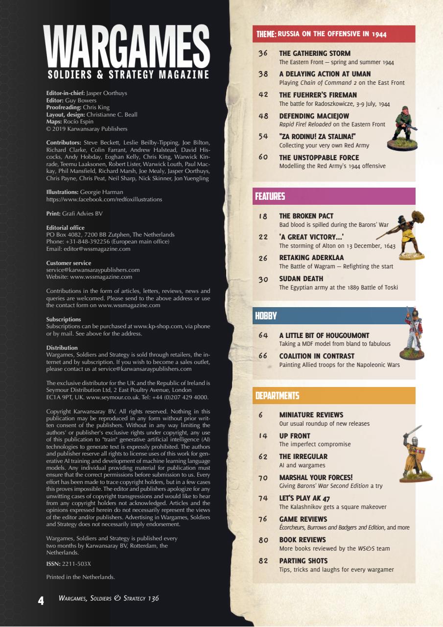 Wargames, Soldiers & Strategy Preview Pages