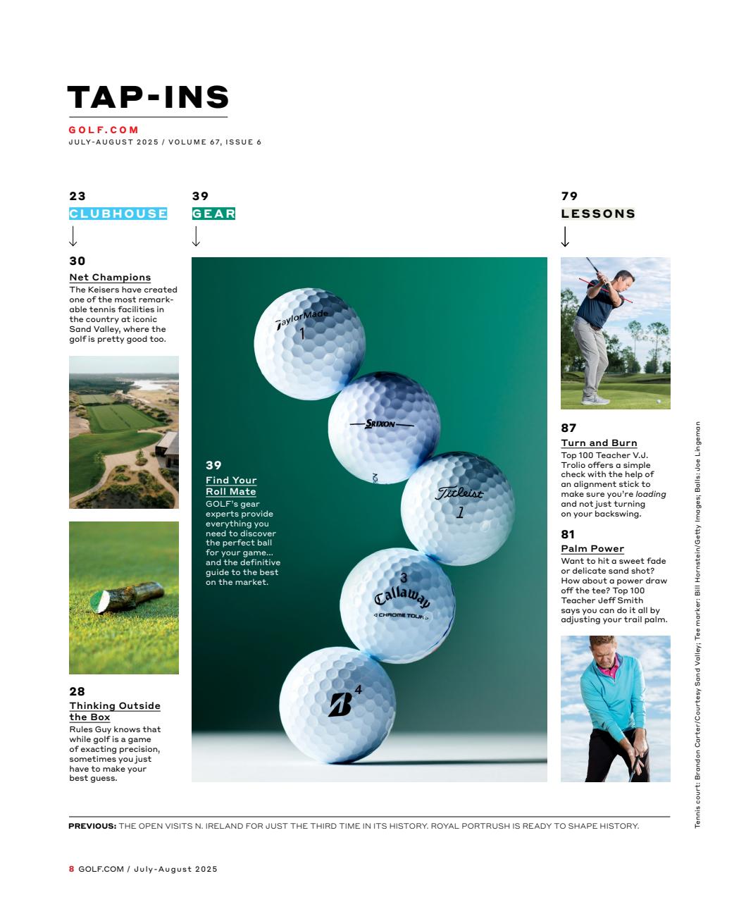 Golf Magazine Preview Pages