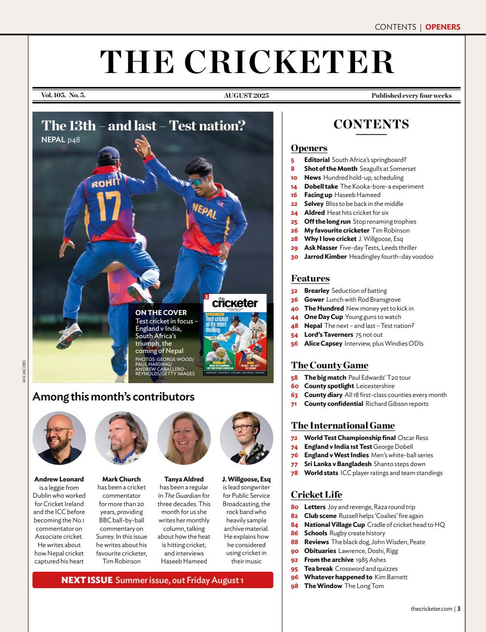 The Cricketer Magazine Preview Pages