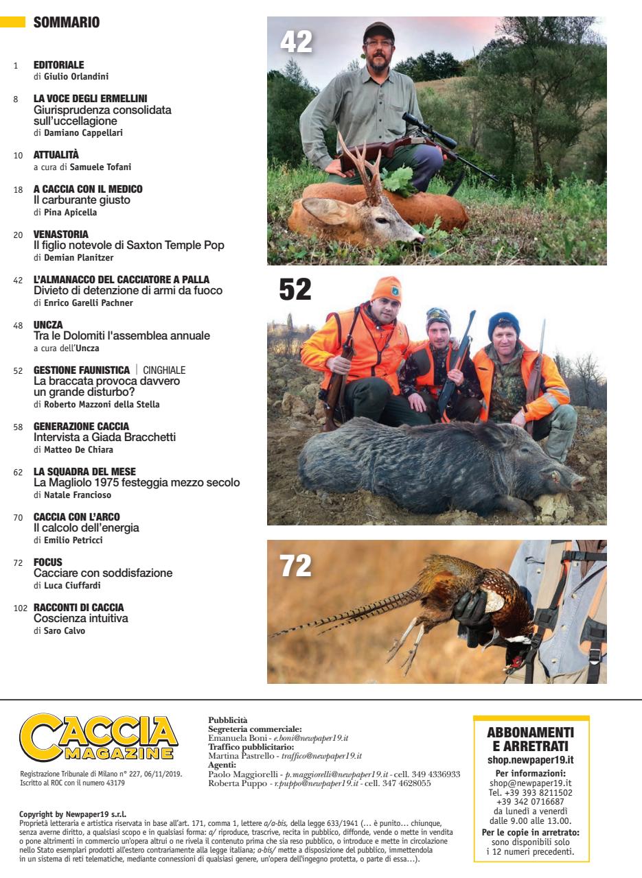 Caccia Magazine Preview Pages