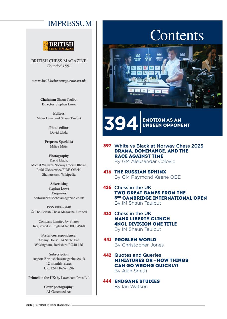 British Chess Magazine Preview Pages