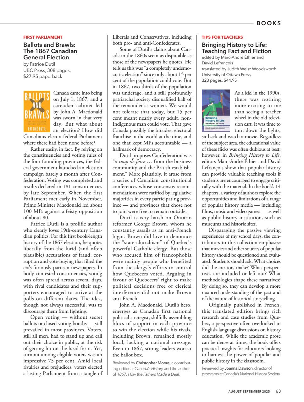 Canada's History Preview Pages