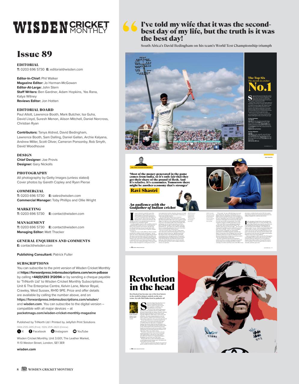 Wisden Cricket Monthly Preview Pages