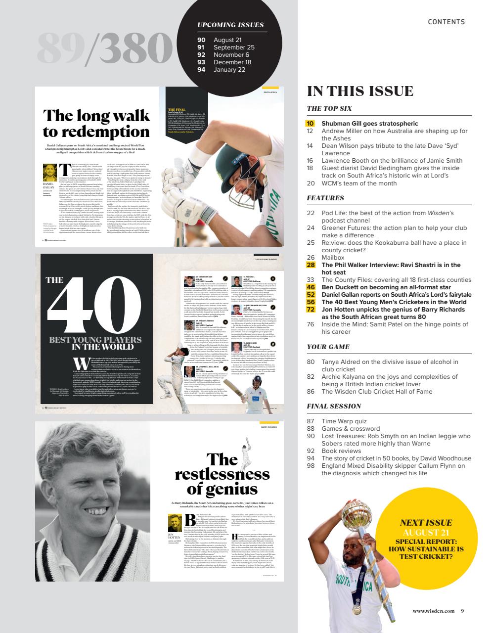 Wisden Cricket Monthly Preview Pages