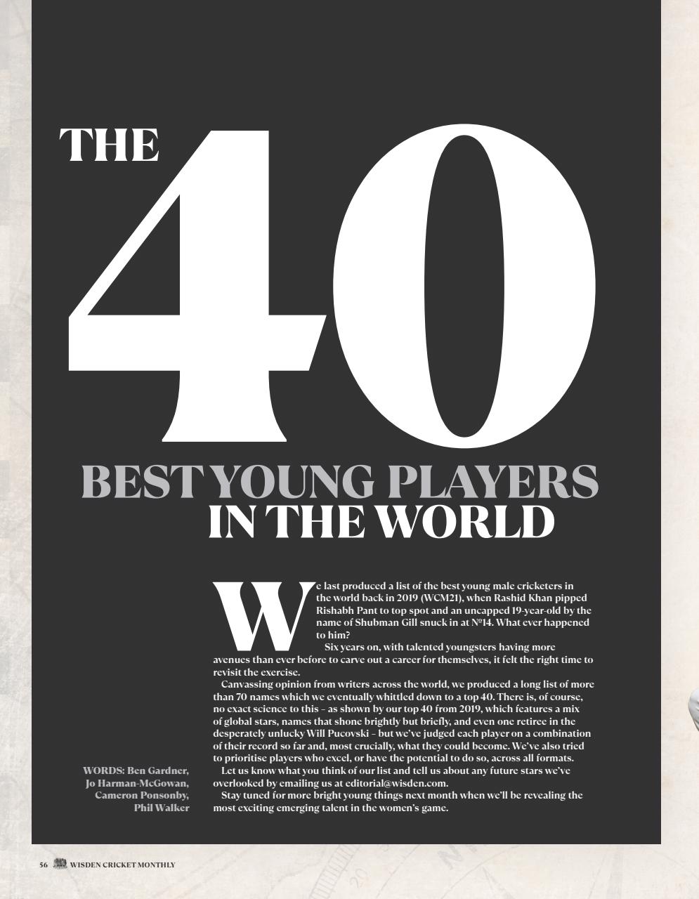 Wisden Cricket Monthly Preview Pages