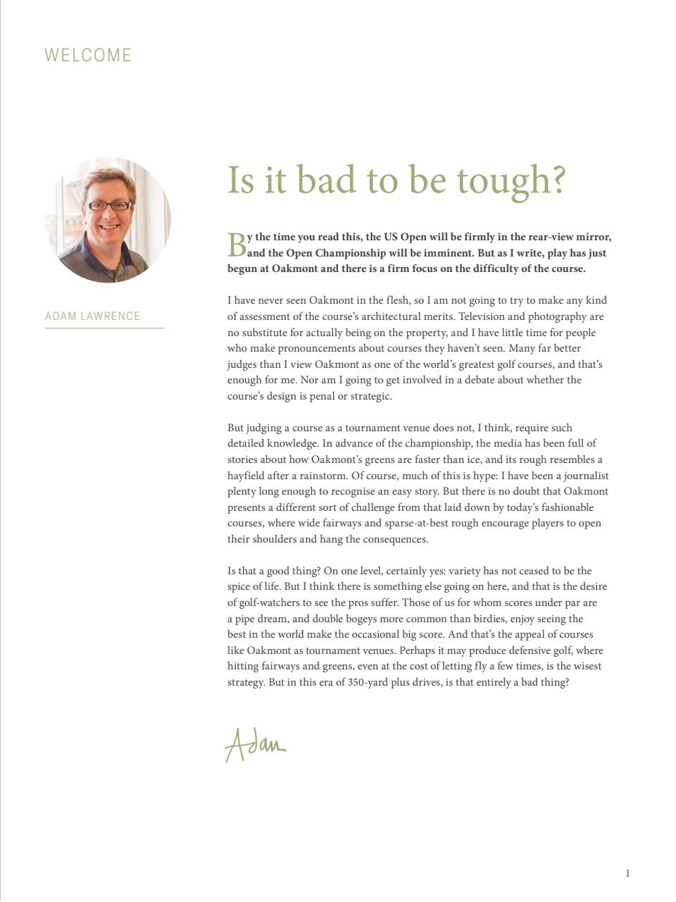 Golf Course Architecture Preview Pages