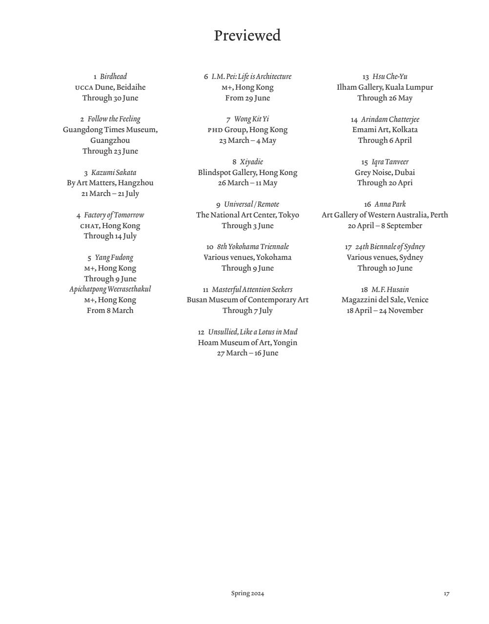 ArtReview Asia Preview Pages