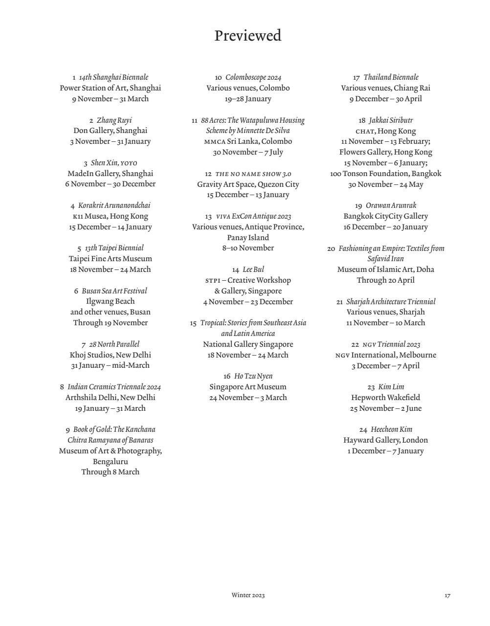 ArtReview Asia Preview Pages