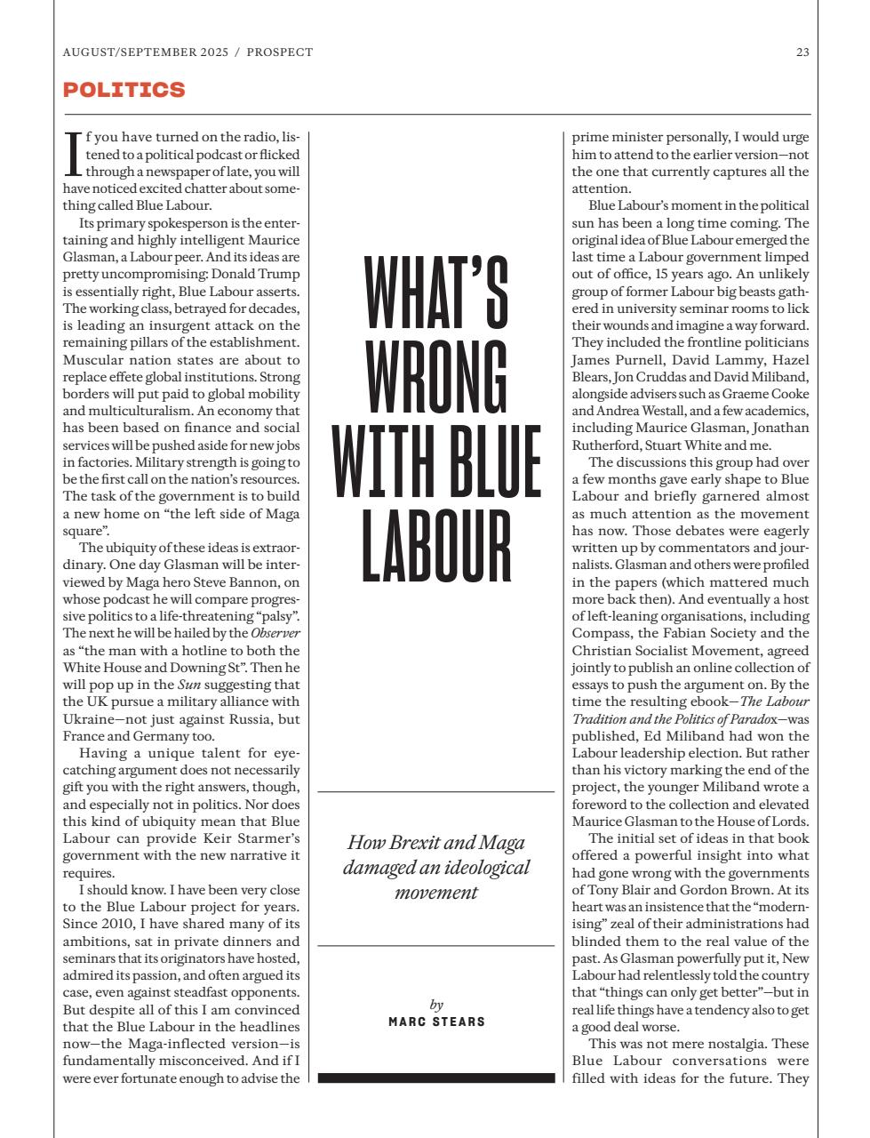 Prospect Magazine Preview Pages