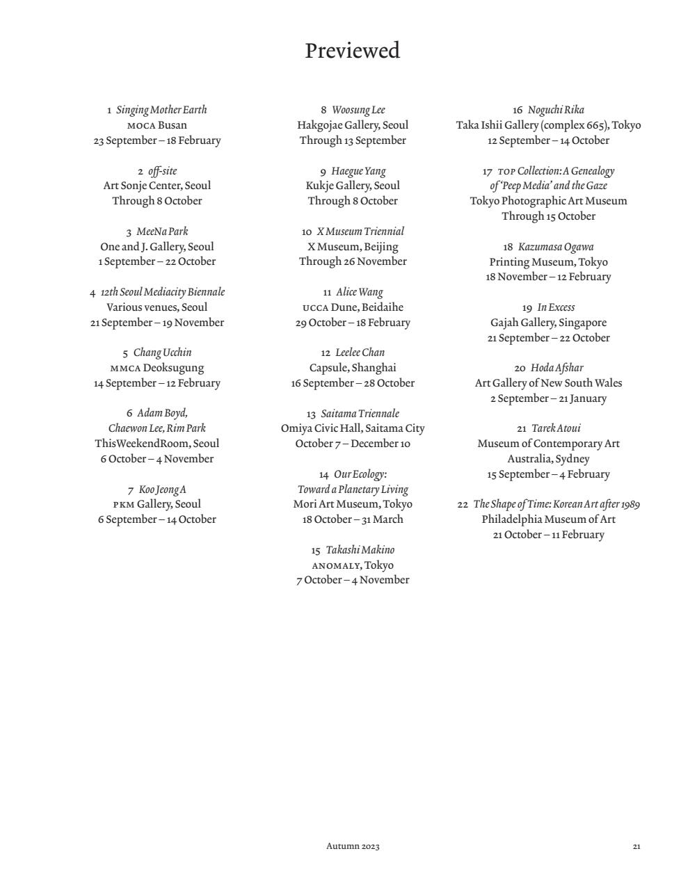 ArtReview Asia Preview Pages