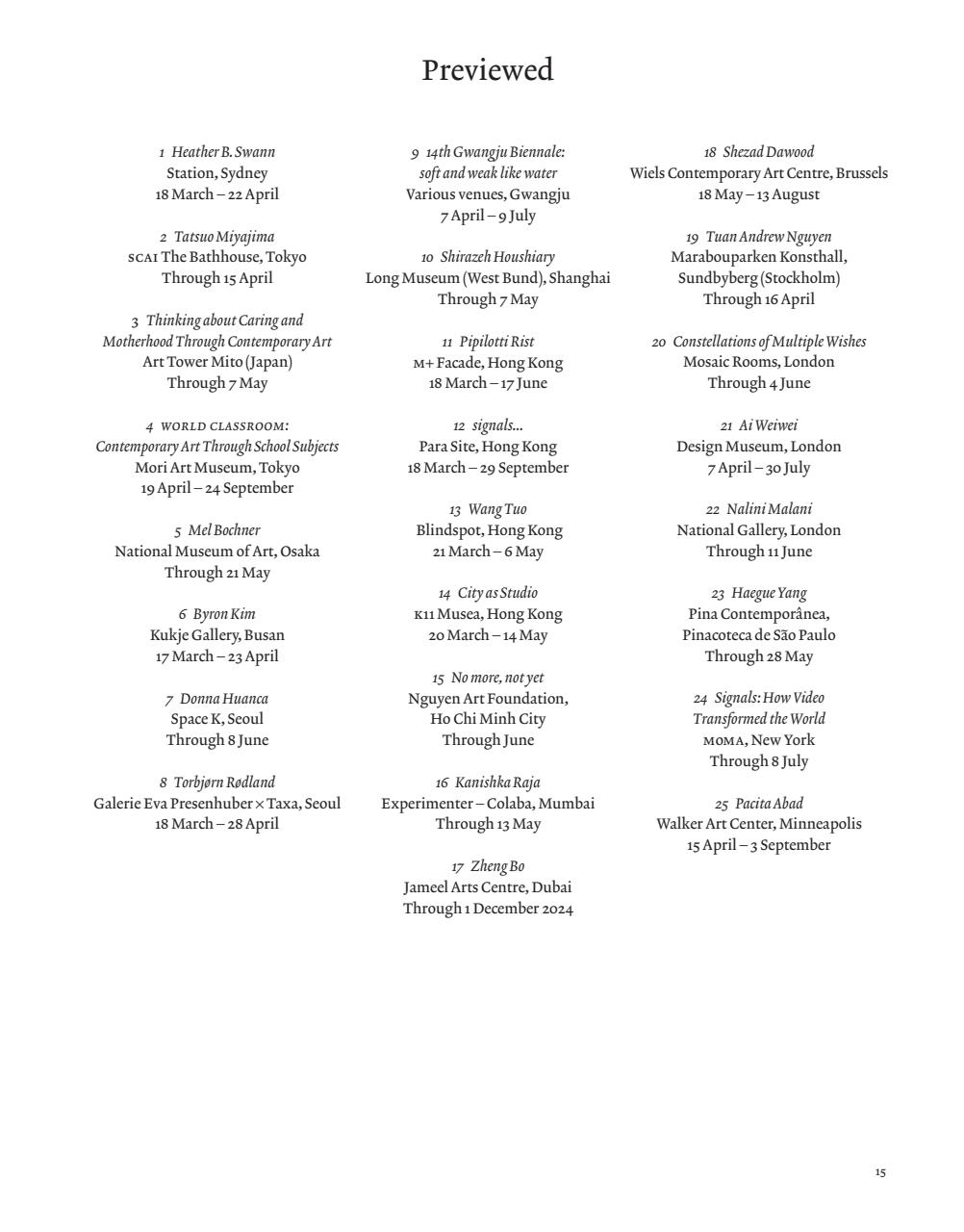 ArtReview Asia Preview Pages