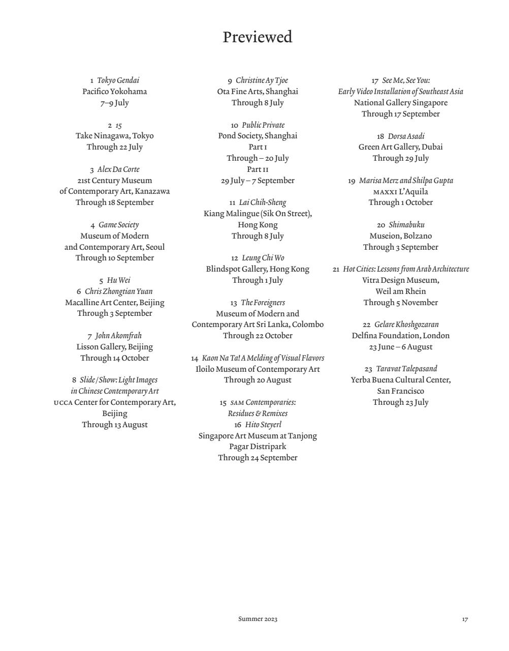 ArtReview Asia Preview Pages