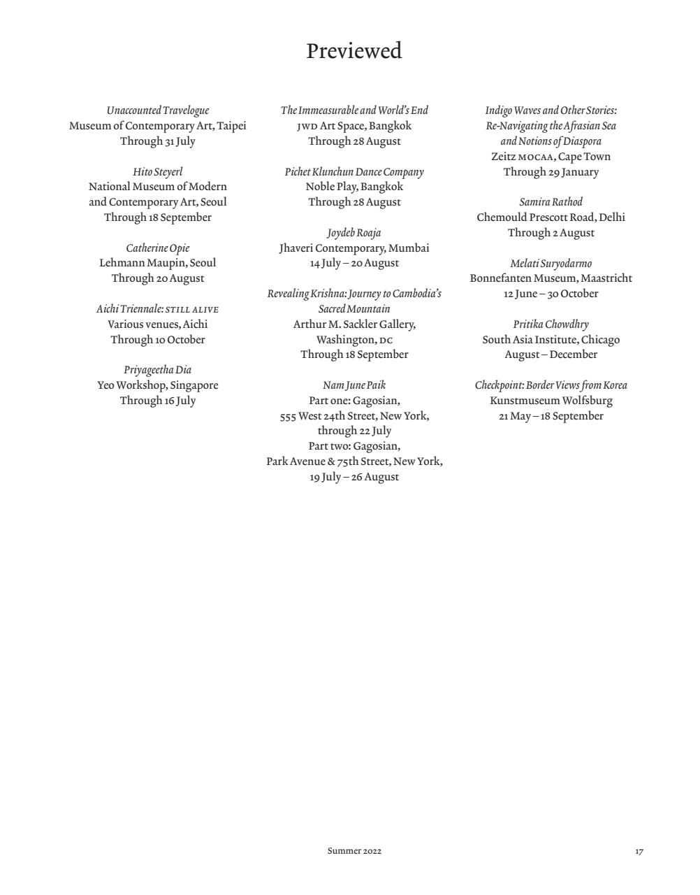 ArtReview Asia Preview Pages