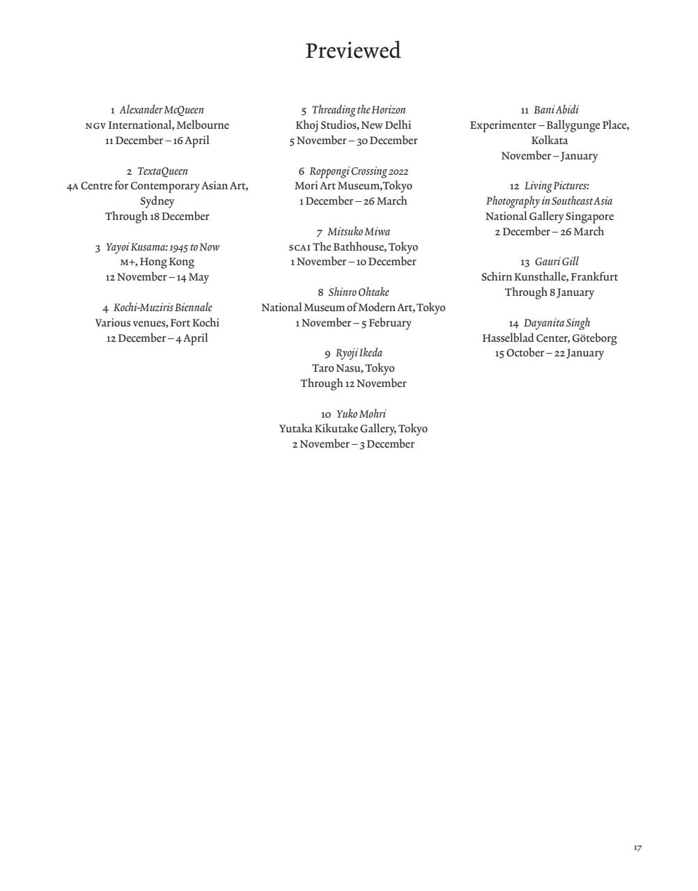 ArtReview Asia Preview Pages