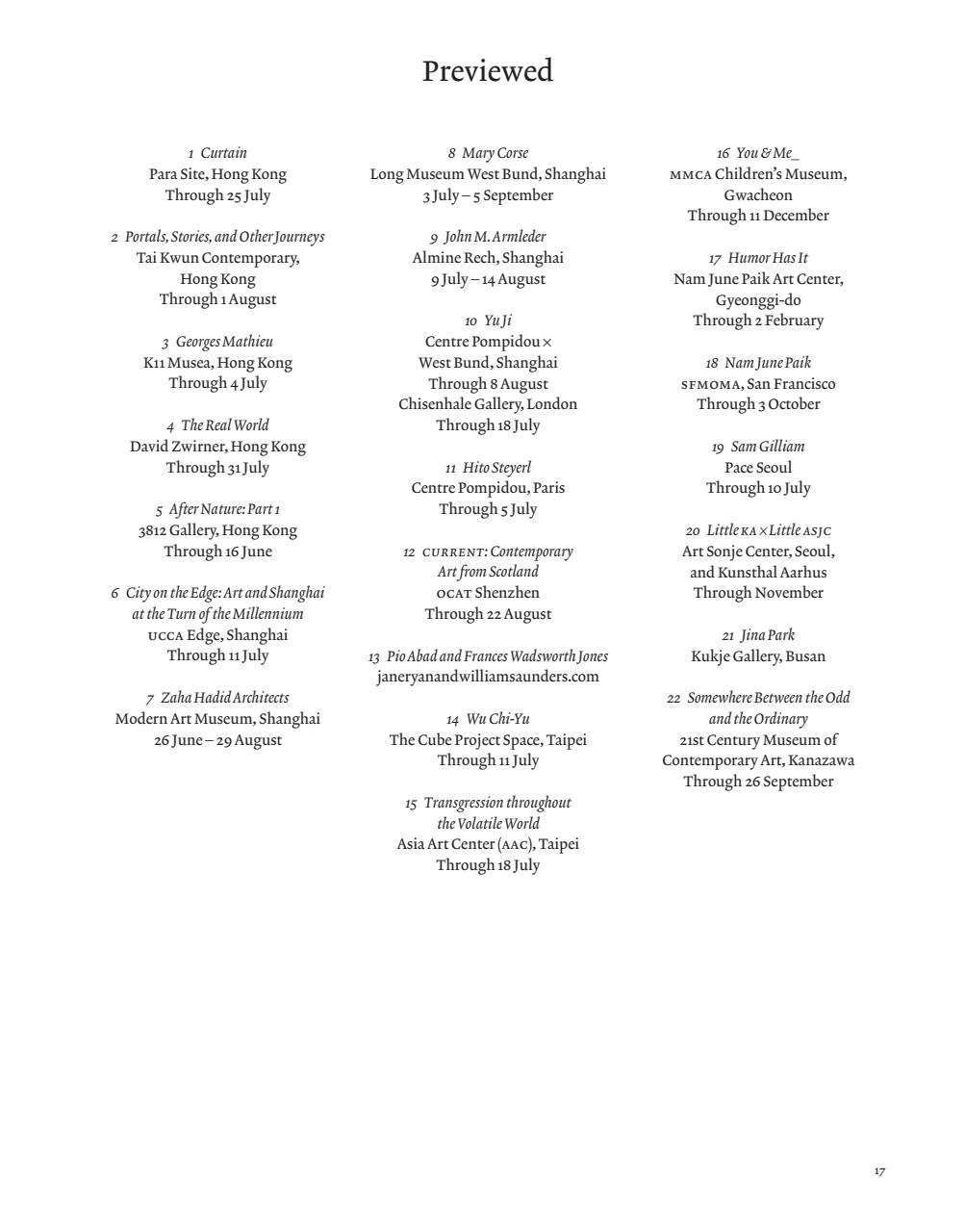 ArtReview Asia Preview Pages