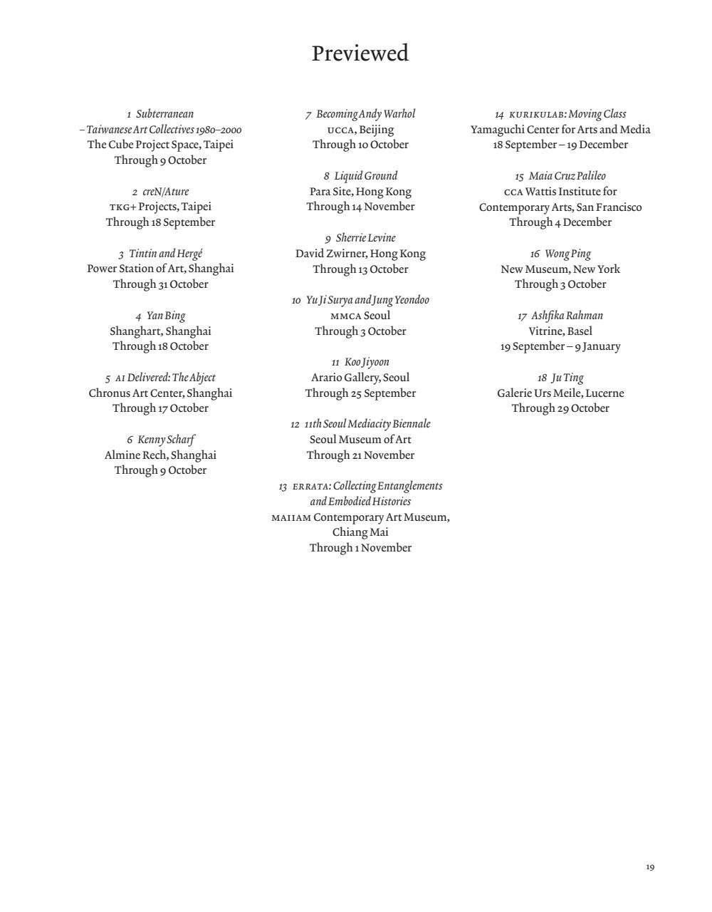 ArtReview Asia Preview Pages