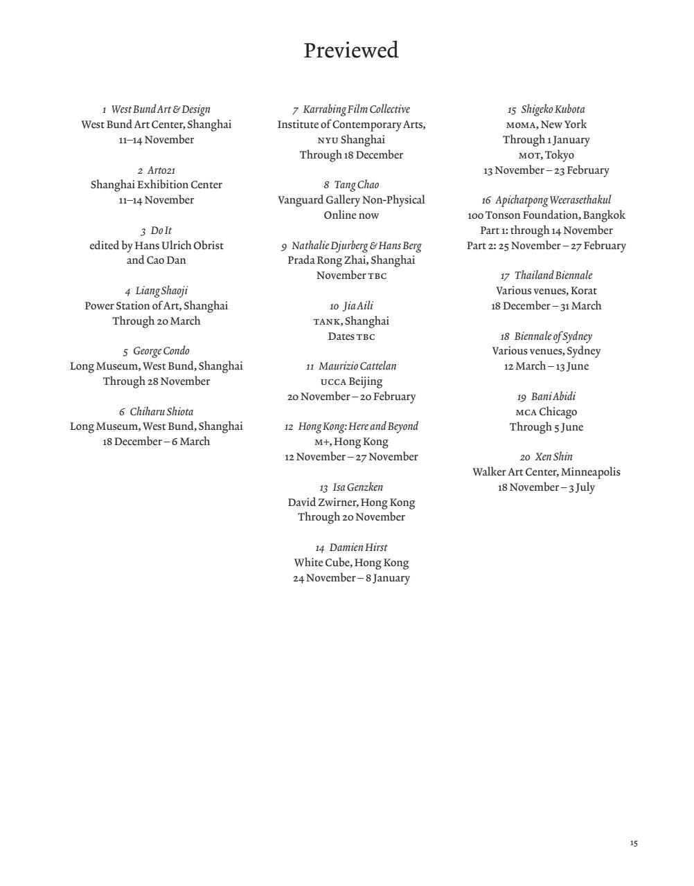 ArtReview Asia Preview Pages