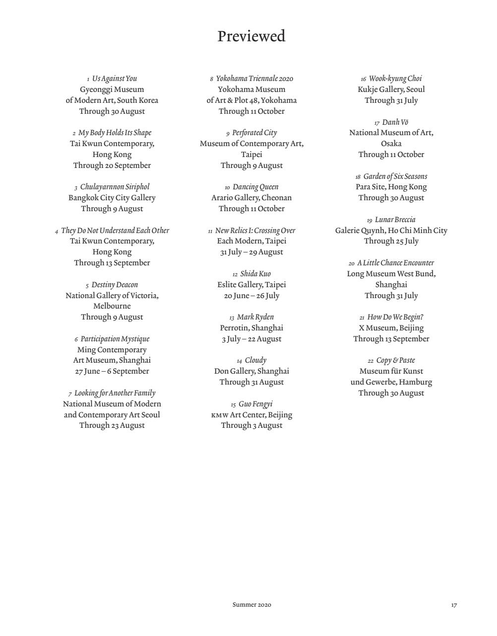 ArtReview Asia Preview Pages